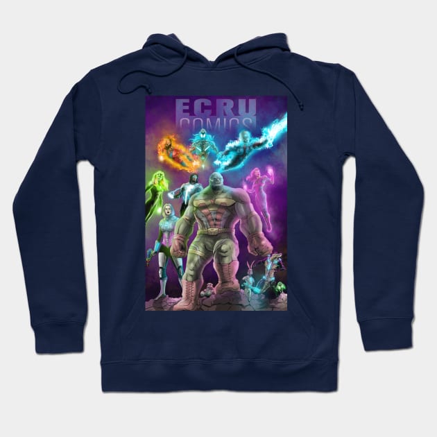 ECRUCOMICS team Hoodie by carrillo_art_studios